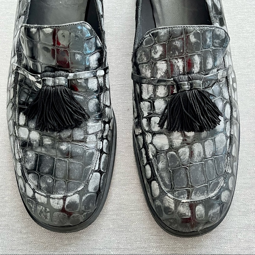 Stuart Weitzman Tassels Crocodile Pattern Leather… - image 5